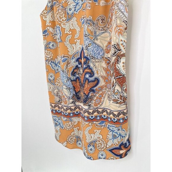 Lila Rose‎ Women’s Scoop Neck Paisley Print Mini Slip Dress Size 2 - Picture 4 of 13